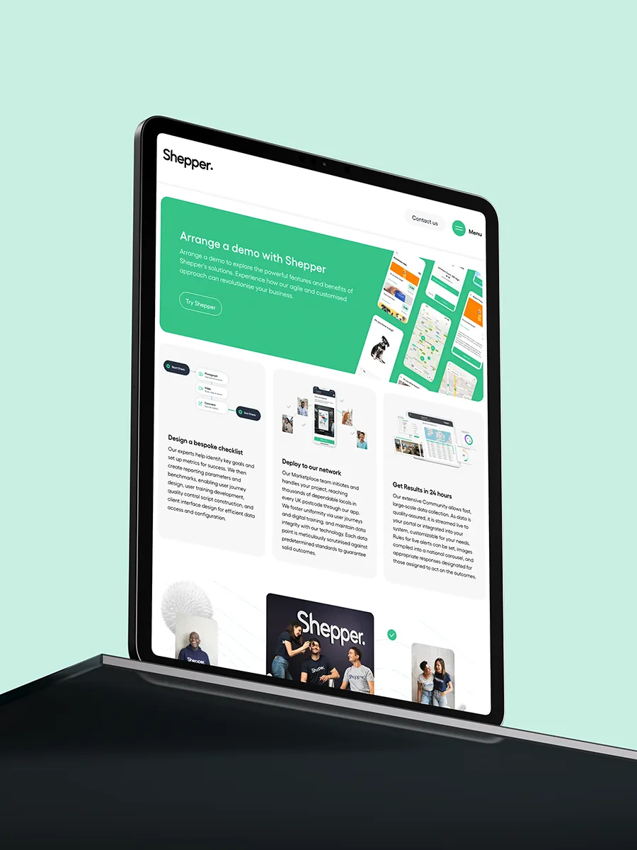 Shepper Website on Mobile Device